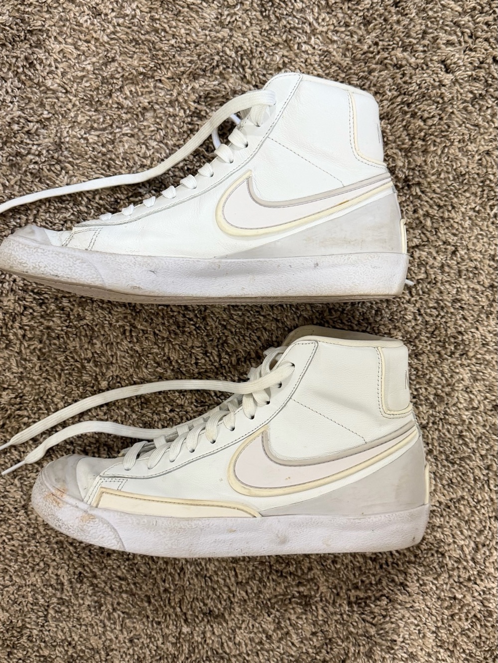 Nike White High-Top Sneakers with Cream Accents